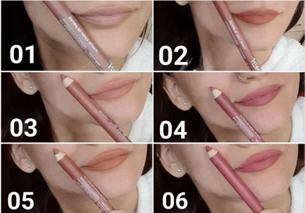 №02 Lipstick pencil 4-in-1 matte waterproof with sharpener Violette